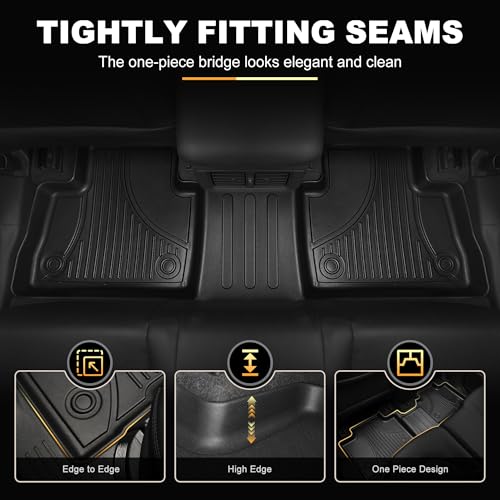AOMSAZTO Floor Mats and Cargo Mat Compatible with 2020-2026 Toyota Highlander (7 Seats Only): Heavy Duty TPE All Weather Protection Car Floor Mats - 3 Rows Full Set Rubber Highlander Cargo Liner - style: 2020-2025 | For Toyota Highlander | Full Set