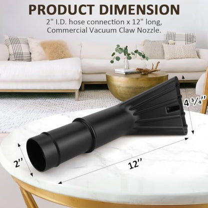 Vacuum Claw Nozzle 2" x 12" for Wet/Dry Utility Shop Vac Cleaning Auto Car Cars RV's Home Claw Nozzle SCN2 (2 Pack) - style: 2 PACKS