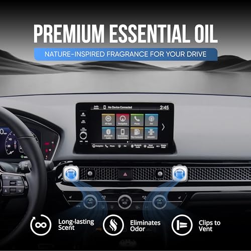 Air Jungles New Car Scent Car Air Freshener Vent Clip 6 Ct with 2 Adapter for Honda Civic, CRV, ZRV, HRV, Integra, Long Lasting Up to 180 Days, Natural Essential Oil Car Fragrance Odor Eliminator