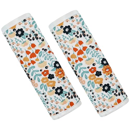 Baby Strap Cover for Children, 2 Pcs Infant Car Seat Belt Cover Pad, Neck Pad Protector for Kids Newborn Toddlers (Pink Flower) - color: Pink Flower