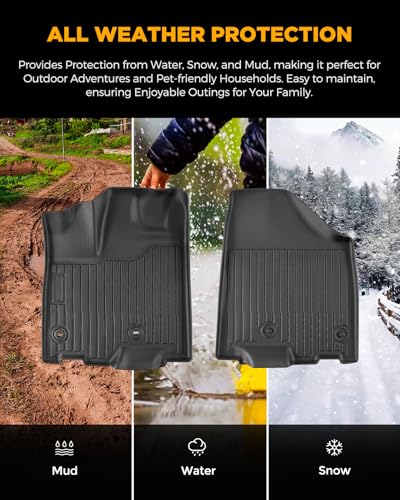 for Toyota Sienna 2020-2013 8 Seater Floor Mats Cargo Liner Trunk Carpet All Weather Heavy Duty TPE Waterproof Anti-Slip Tech Mats for Toyota Sienna 2014 2015 2016 2017 2018 2019 Accessories
