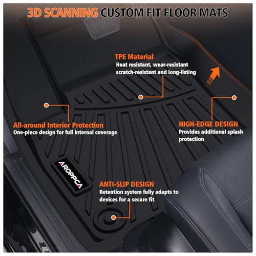 All Weather Car Floor Mats for Chrysler Pacifica 2017-2025 Gas 7 Seater Touring (Non Hybrid & Non Pinnacle)/2020-2025 Chrysler Voyager, Cargo Liner with Backrest Mat for 2025 Pacifica Accessories - size: Floor Mats for Pacifica 2017-2025 Gas