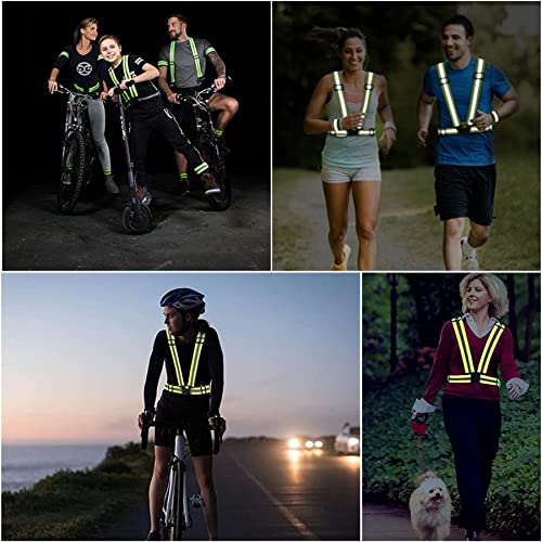 Reflective Vest, High Visibility Safety Vest Straps Reflective Gear for Night Running Walking Cycling for Men Women Kids - color: 2 Orange