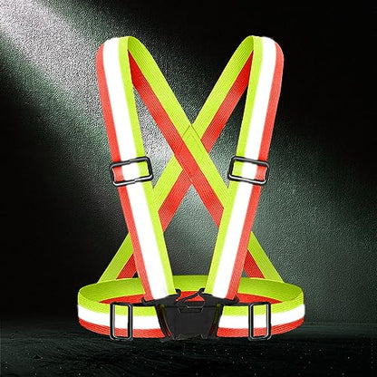 High Visibility Reflective Vest Safety Vest Running Reflective Gear Adjustable Reflective Vest for Walking,Jogging,Hiking,Night Cycling - color: Bicolor