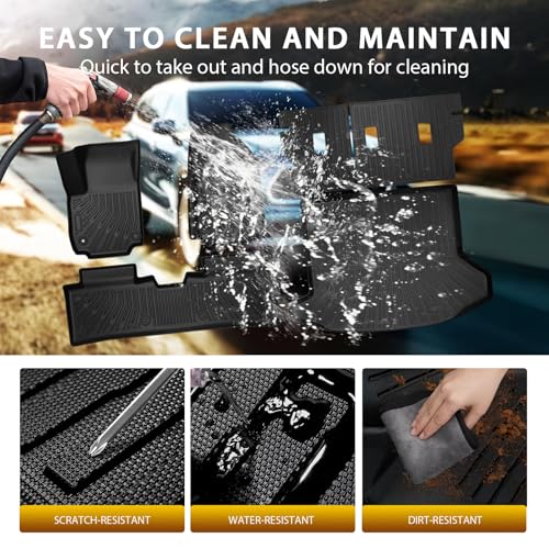 Powerty Floor Mats for 2025 2026 Chevrolet Chevy Equinox (Non EV) / GMC Terrain Car Mat, All Weather TPE Custom Cargo Liner Seat Back Cover Protectors Accessories (Floor Mats+Backrest Mat+Trunk Mat) - size: 2)chevrolet Equinox Gas/Gmc Terrain｜25-26｜full S