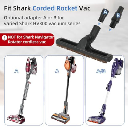 Hardwood Floor Brush Vacuum Attachment Compatible with Shark Corded Stick Rocket HV301 HV322, 1-1/4" Accessories with Adapters (Hardfloor Brush) - style: Hardfloor Brush