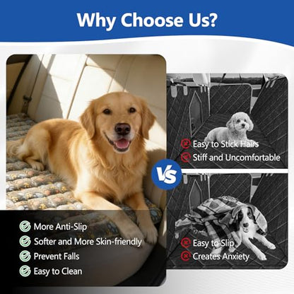 Thickened Dog Bed for Car Back Seat, Upgraded Bottom Non-Slip, Fits Hard Bottom car seat Cover for Dogs, Premium Mixed Color, Dog Car Seat Cover - color: Gray-paw
