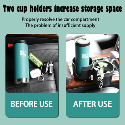 Cup Holder Expander for Car, 2 in 1 Cup Holder Phone Mount with Adjustable Base, Car Cupholder for Yeti Hydro Flasks 16-40oz Cup, 32/40 oz Large Bottles Drink Mugs,Big Cup-Large