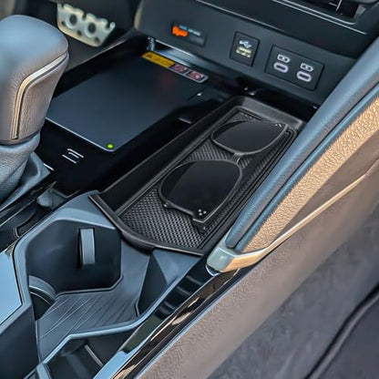 EDBETOS Gear Shift Side Insert Tray Compatible with 2025 2026 Toyota Camry Front Center Console Organizer Tray Interior Accessories, Hidden Card Slot Storage Box with Rubber Mats, Fits XSE XLE SE LE