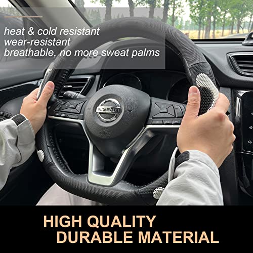 PINCTROT D Shaped Comfy Grip Steering Wheel Cover, Anti-Slip Design, Flat Bottom 14.5-15 Inch(Silicone White) - color: 5.White, size: D Shaped/Flat Bottom[14 1/2''-15'']