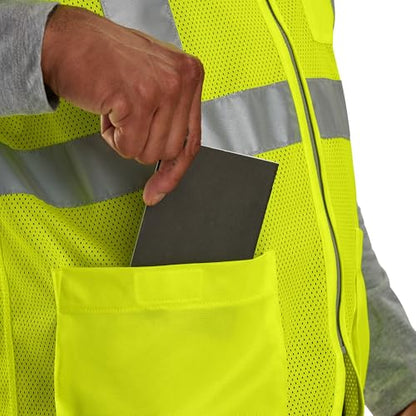 Carhartt Men's 106171 High-Visibility Mesh Multi-Pocket Class 2 Vest - size: X-Small-Small