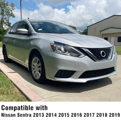 Moonlinks Compatible with Nissan Sentra 2013 2014 2015 2016 2017 2018 2019 Right Side Mirror Cover Replacement, Silver Right Passenger Side Door Rearview Side Mirror Cap Trim - size: Right Silver