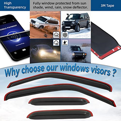 4pcs in Channel Smoke Tint Sun Rain Guard Front Rear Out Mount Tape-On Vent Window Visors Compatible with 99-11 Ranger 99-10 B2300/B2500/B3000/B4000 Super/Extended Cab with Half Size Rear Doors - size: Compatible with 1999-2011 Ford Ranger