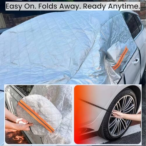 Thickened Full Windshield + Side Window Coverage ，Winter Car Windshield Snow Ice Cover Waterproof,Windshield Sun Shade Cover All Season Universal Protection for Cars, SUVs, Trucks,Minivans.