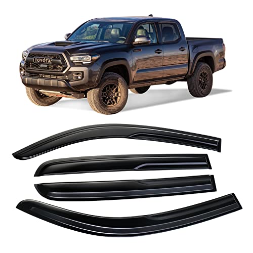 94768 Original Sunproof Waterproof Side Window Visor,4pcs Tape-On Rain Guards Set Compatible with 2016-2022 Toyota Tacoma Double Cab/Crew Cab - size: 2016-2022 Toyota Tacoma