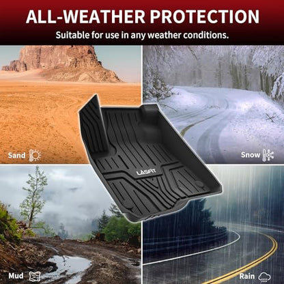 LASFIT All Weather Floor Mats for Honda CR-V 2023-2026 (Gasoline & Hybrid & e:FCEV), TPE Custom Fit Anti-Slip Extended Coverage Floor Liners, 1st & 2nd Row Black - style: 2）For Honda CR-V | 2023-2026 | 1st & 2nd Row