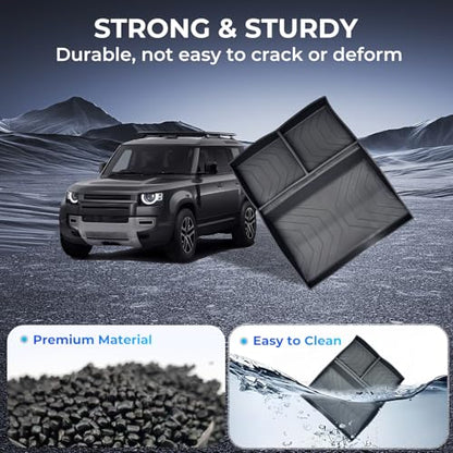 Lower Center Console Organizer Tray for Land Rover Defender 90/110/130 2026 2025, Interior Accessories Insert Tray Storage Box for 2025-2026 Defender, Black - style: 2) Fits for 2025-2026 Defender, Lower