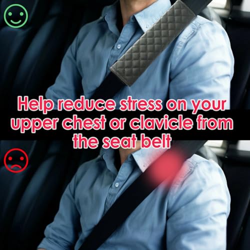 KAELTHAS 2 PCS Car Seat Belt Cover Pad Cushions Comfortable Driving Interior Accessories for Car SUV Truck Tractor Golf Cart UTV (Diamond Pattern) - style: Diamond Pattern
