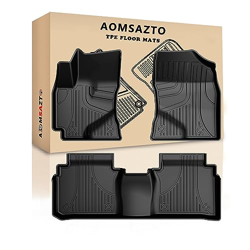 AOMSAZTO Floor Mats Compatible with Toyota Corolla Sedan 2014-2019, Heavy Duty TPE All Weather Automotive Floor Mats, 1st & 2nd Row Full Set Floor Liners, Anti Skid Car Mats(not fit for Hatchback) - style: 1) for 2014-2019 toyota corolla floor mats