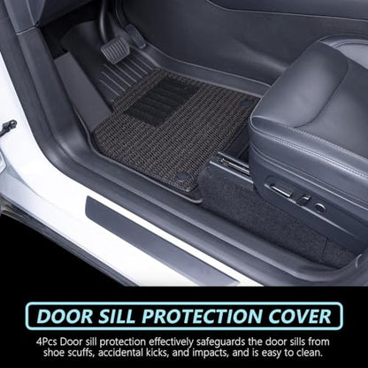 for 2025+ Tesla Model Y Juniper 7PCS TPE Door Threshold Strip & Center Console Saddle Side Protectors & 2nd Row Seat Lower Protector Anti-dust Pads 2025 2026 Model Y Juniper Accessories