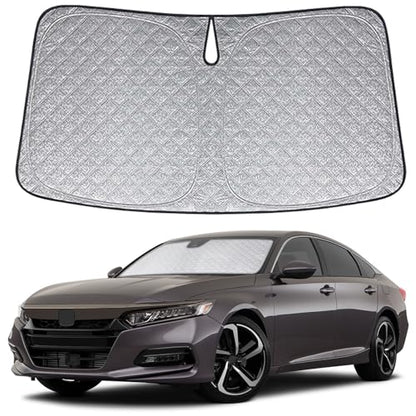 6 Layers Custom Fit Windshield Sun Shade for 2017-2022 Honda Accord, Foldable Car Sunshade with Storage Bag, Heat Reflective & UV Protection - size: 2017-2022 Honda Accord