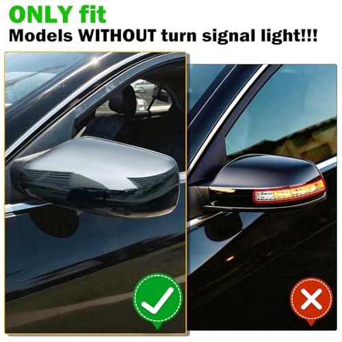 Moonlinks Mirror Cover Replacement Compatible With Nissan Altima 2.5L 2007 2008 2009 2010 2011 2012, Glossy Black Left Driver Side Clip-on Mirror Cap WITHOUT Turn Signal, Replace for 96302-JB13E - color: Left Black
