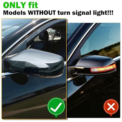 Moonlinks Mirror Cover Replacement Compatible With Nissan Altima 2.5L 2007 2008 2009 2010 2011 2012, Glossy Black Left Driver Side Clip-on Mirror Cap WITHOUT Turn Signal, Replace for 96302-JB13E - color: Left Black