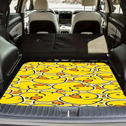 Universal Car Trunk Mat 29" x 39", Adorable Yellow Duck All Weather Trunk Protection Cargo Liner,Durable Cargo Mat Rear Trunk Liner, Stylish Vehicle Interior Accessories Suitable for Most Car Models - color: Adorable Yellow Duck