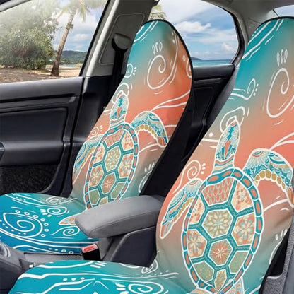 2 Pack Car Seat Towel Covers, Sweat-Proof Microfiber Seat Protectors for Gym, Running, Beach & Workout, Breathable Quick-Dry, Machine Washable, Gradient Sea Turtle Print, Universal Fit - color: Gradient Sea Turtle