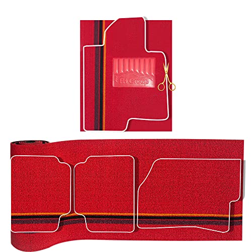 FH Group Car Floor Mats - DIY Ultra Waterproof Trimmable Non-Slip Vinyl Floor Mats, Red - color: RED