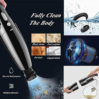 LIANXIN Car Cleaning Kit Car Wash Kit with High Power Handheld Vacuum Automobile Detailing Brush Kits Microfiber Towels Tire Brush Washing Mitt Sponge Safety Hammer Cleaning Wash Kits - size: Xxl-11
