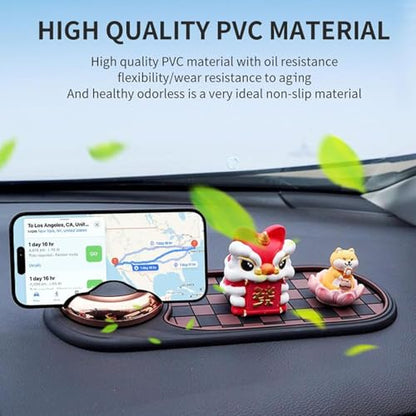 Multifunction Car Anti-Slip Mat, 2026 New Anti Slip Mat for Car Dashboard with Temporary Parking Numbe, Universal Car Phone Holder Pad for Phones Sunglasses Keys Gadgets (Brown Black) - color: Brown Black
