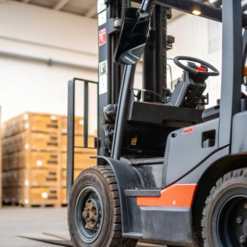 Universal Forklift Mirror - 8.2x4.8" Square HD Wide-Angle Convex Mirror - 1 Pair