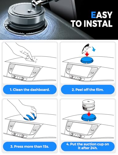 eSamcore 2.75" Dashboard Sticky Pad for Vacuum Suction Magnetic Phone Holder, Flexible Car Dash Mounting Disk with Adhesive for Vacuum Absorption Magnetic Bracket [1-Pack] - style: 1-Pack Sticky Pad