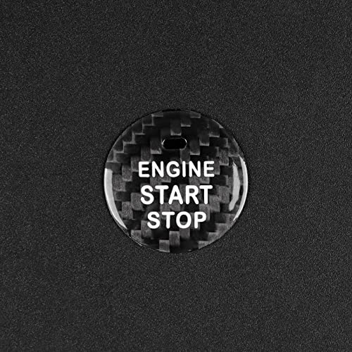 AIRSPEED Carbon Fiber Car Engine Start Button Cover Center Console Push-Button Sticker Interior Trim for Lexus is(2006-2012), ES(2006-2012), LX(2007-2015), Black (with Hole) - color: Black With Hole