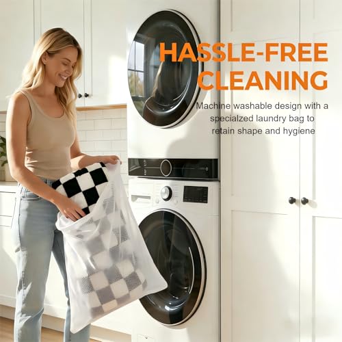 59"x27.6" Thickened Backseat Dog Bed Mat, Non-Slip Pet Car Seat Blanket with Laundry Bag, High-Resilience PP Cotton, Washable, for Backseat Extenders & Seat Covers, Black & White - color: Black&White
