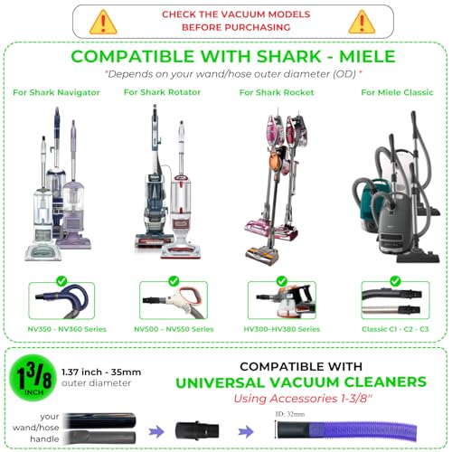 Dryer Vent Cleaner Attachment for Shark Vacuums- Flexible Crevice Tool for Shark NV360 NV350 NV500 NV501 HV300 HV301 HV371 HV372 (Dryer Vent Cleaner - Flexible Crevice Tool) - style: Dryer Vent Cleaner - Flexible Crevice Tool