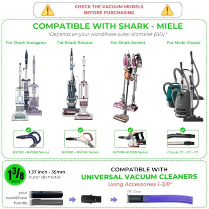 Dryer Vent Cleaner Attachment for Shark Vacuums- Flexible Crevice Tool for Shark NV360 NV350 NV500 NV501 HV300 HV301 HV371 HV372 (Dryer Vent Cleaner - Flexible Crevice Tool) - style: Dryer Vent Cleaner - Flexible Crevice Tool