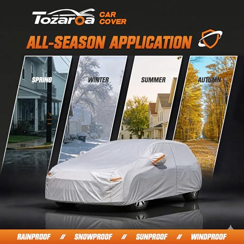 Car Cover Waterproof All-Weather,Heavy-Duty Outdoor Full Exterior Automobiles Hatchback(Length 164-178 inch) with Windshield Sun Shade Universal Fit VW Golf,Honda Fit,Ford Focus etc - size: Fit Hatchback Length 164-178 Inch(2l+)