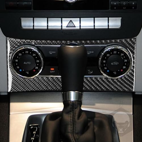 NVCNX Carbon Fiber Compatible with Mercedes-Benz C-Class W204 C250 C300 C350 C63 AMG 2012 2013 2014 Sedan / 2012-2015 Coupe Accessories Dash AC Control Panel Cover Sticker Decal Interior Trim B 1PC - color: Dash Ac Climate Control Panel Trim B - for 2012+