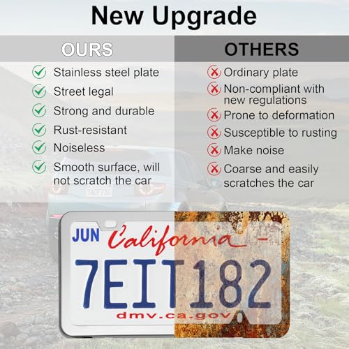 LivTee Chrome License Plate Frames, 2 Holes Stainless Steel License Plate Covers, 2PCS Car License Plate Holder, Automotive Accessories, Slim Design with Bolt and Gasket Cover for US Cars(Silver) - color: Mirror Silver
