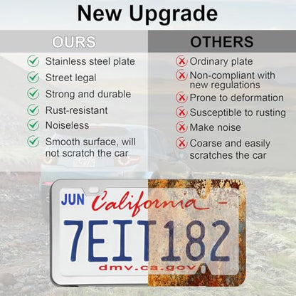 LivTee Chrome License Plate Frames, 2 Holes Stainless Steel License Plate Covers, 2PCS Car License Plate Holder, Automotive Accessories, Slim Design with Bolt and Gasket Cover for US Cars(Silver) - color: Mirror Silver