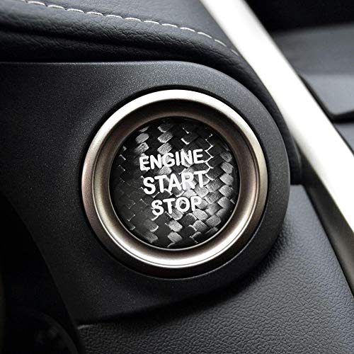 AIRSPEED Carbon Fiber Car Engine Start Button Sticker for Lexus IS250 IS200 IS300 ES350 ES330 GS350 GS300 NX300 NX200T RX350 RX300 LX RC (Black) - color: Black Without Hole
