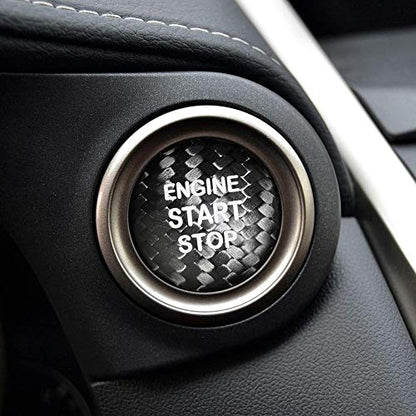 AIRSPEED Carbon Fiber Car Engine Start Button Sticker for Lexus IS250 IS200 IS300 ES350 ES330 GS350 GS300 NX300 NX200T RX350 RX300 LX RC (Black) - color: Black Without Hole