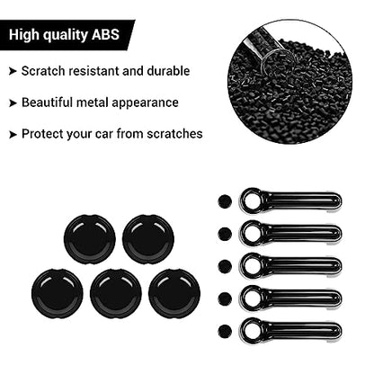 Exterior Door Handle Cover Tailgate Handle Cover Recess Guard Compatible with 2007-2017 Jeep Wrangler JK JKU Sports Sahara Freedom Rubicon Unlimited, Black, 15PCs - color: Black