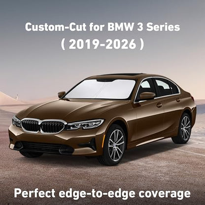 EcoNour Windshield Sunshade Compatible for BMW 3 Series 2019-2024 2025 2026, Sun Visor for Front Windshield & Window Sun Shade Cover, UV Heat Blocker & Protector, Car Accessories - size: For Bmw 3 Series (2019-2026)
