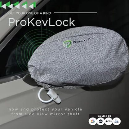 New & Improved ProKevLock Vehicle Side Mirror Covers Set with Anti-Theft Lock, UHMWPE, HPPE, 304 CRES Steel Mesh, Fits all Vehicles & Most Pickup Trucks, Protection from Ice, Bird Droppings, Version 3 - size: 16 x 9 x 5 Inches
