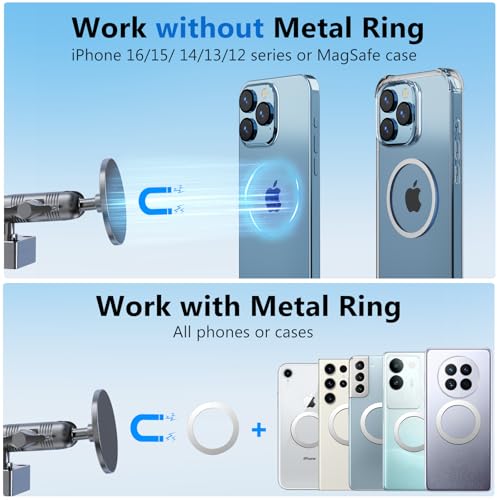 DIAMOOKY Metal Ultra Magnetic Phone Mount for Toyota 4Runner 2024 2023 2022 2021 2020-2010 5th Gen 4runner Accessories Dash Cell Phone Holder Adjustable Phone Stand Fit for All Smartphone for MagSafe - style: 2010-2024 (Magnetic)