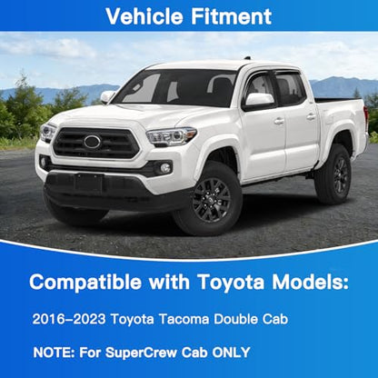 4Pcs Window Vent Visors, Outside-Mount Window Deflectors, Rain Guards for 2016-2023 Toyota Tacoma Double Cab - size: 2016-2023 Tacoma Double Cab