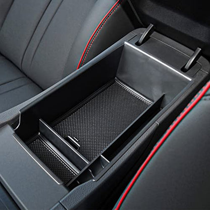 Center Console Organizer Compatible with Hyundai Sonata 2020 2021 2022 2023 Accessories, Sonata N-Line/Limited Insert Tray Secondary Storage Armrest Box ABS Black